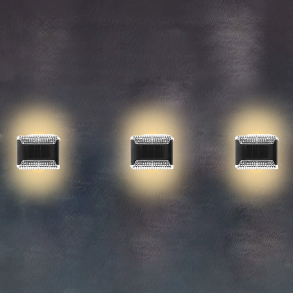 Qocolhg Solar Step Lights Outdoor, Solar Wall Lights Outdoor Up and Down, Fence Lights Solar Powered, Waterproof IP65 Outdoor Solar Lighting for Yard Garage Walkway Porch, Warm Light, Clearance