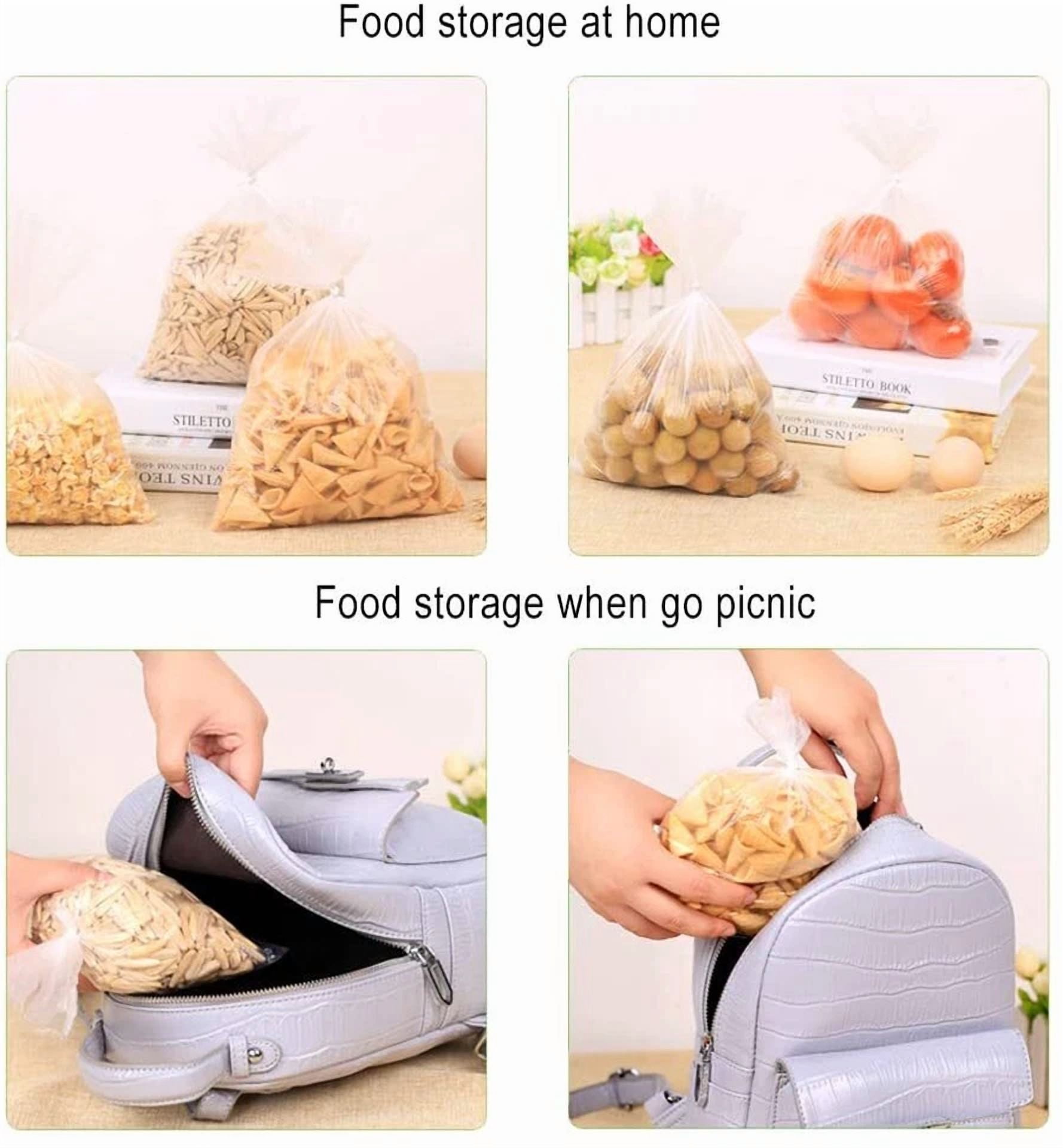 CRESTIN- 350 Clear Plastic Produce Bags On Roll 12X20 Kitchen Vegetables Food Storage