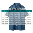 thumbnail image 2 of M-4X Plus Size Men Denim Shirts with Pockets Big & Tall Short Sleeve T-Shirts Button-Down Collared Solid Color Slim-Fit Tshirts Tees Tops, 2 of 4