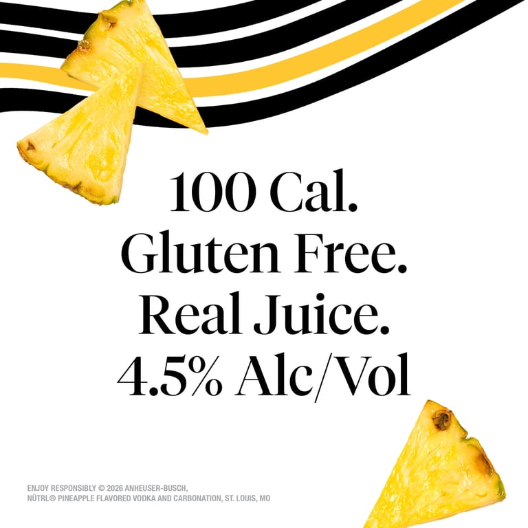 NUTRL Pineapple 4 pack 12 fl oz Aluminum Cans 4.5% ABV - Walmart.com