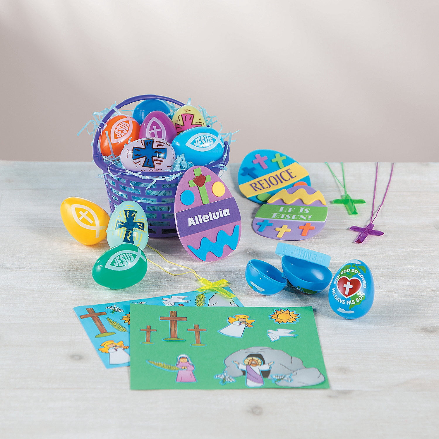 John 3:16 Filled Easter Eggs - Party Supplies - 12 Pieces