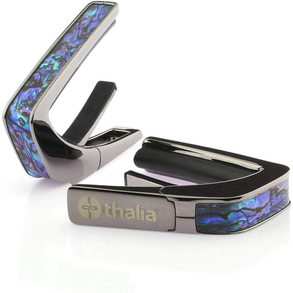 Thalia Guitar Capo Exotic Series TH-CB200-BA Black Chrome w Blue Abalone Inlay