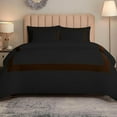 thumbnail image 2 of DNG Creations 1 Piece Full Black And Chocolate Border Line Pattern Duvet Cover - 100% Egyptian Cotton, 800 Thread Count ( Twin/Twin XL ), 2 of 5