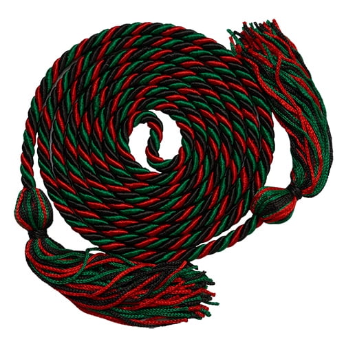 Honors Graduation Academic Honor Cord (Red/Black/Green)
