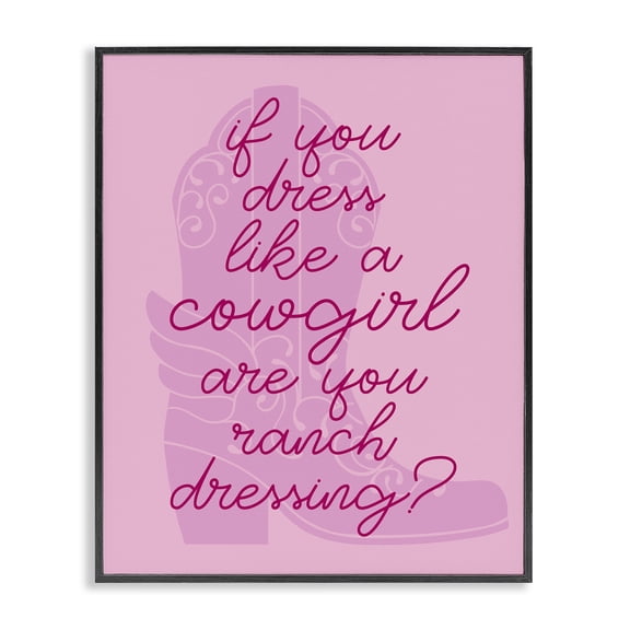 Stupell Industries Dress Like a Cowgirl Beauty & Fashion Painting Black Framed Art Print Wall Art, 11 x 14