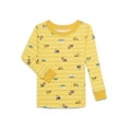 thumbnail image 3 of Wonder Nation Toddler Short and Long Sleeve Cotton Pajama Set, 3-Piece, Sizes 12M-5T, 3 of 4