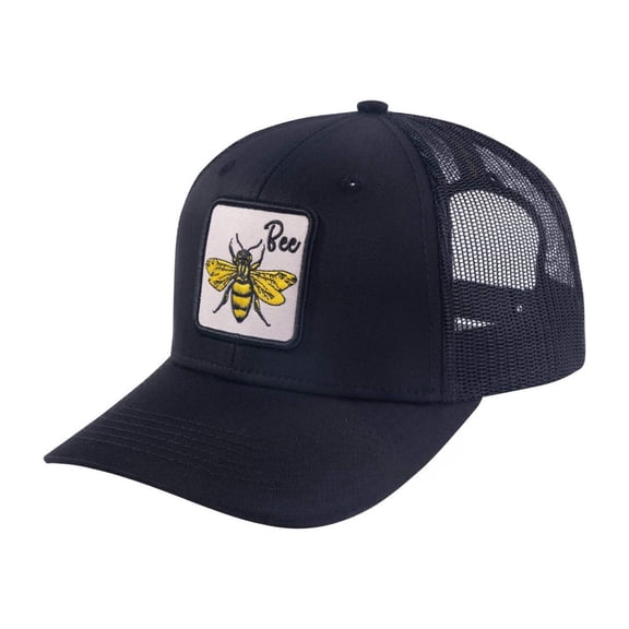 Unisex Embroidered The Bee, 6-Panel Trucker Hat, Black, Adjustable Fit