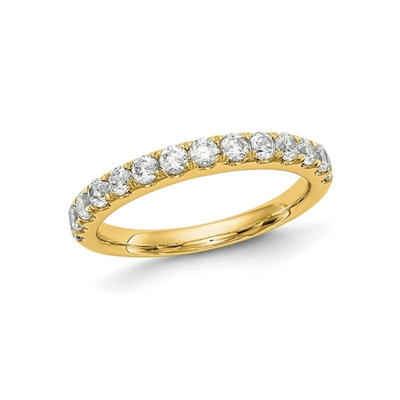 7/8 Carat (Ctw SI1, D-E-F) Lab-Grown Semi-Eternity Diamond Band Ring in 14K Yellow Gold (SZIE 7) for Women