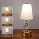 thumbnail image 4 of Lámpara de mesa de metal con barra LED, luz ambiental, pantalla de tela, mesa de centro, sala de estar, estudio, escritorio, luz ornamental, 4 of 7