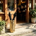 thumbnail image 4 of Hyknon Round Umbrella Stand Rack Free Standing Umbrella Holder Bin Decorative Hollowed Canes Walking Sticks Holder for Entryway Home Office Organization, Plstic, 5.9x13.8Inch, 4 of 6