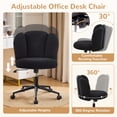 thumbnail image 3 of Furniliving Modern Upholstered Home Office Chair with Cloud Shaped Backrest, Cute Armless Vanity Chair, 360° Swivel Height Adjustable Desk Chair, Computer Task Chair for Bedroom, Black, 3 of 11