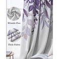thumbnail image 3 of Purple Leaves Blackout Curtains for Bedroom Living Room Darkening Curtains 90 Inch Summer Botanical Black Out Window Curtain Privacy Thermal Insulated Window Treatment Grommet Drapes 52"x90"x2, 3 of 9
