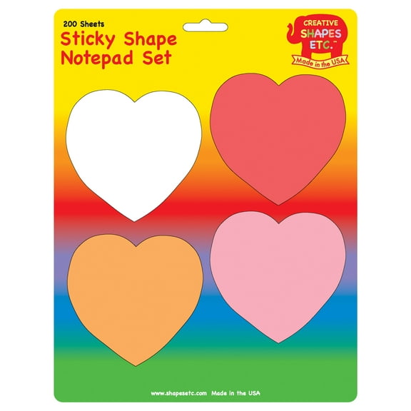 SHAPES ETC. Sticky Notepad Set - Valentines