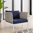 thumbnail image 2 of Modway Harmony Sunbrella® Basket Weave Outdoor Patio Aluminum Armchair in Tan Navy, 2 of 8