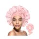 thumbnail image 1 of wonima11 Silk Satin Bonnet for Sleeping Women, Double-Layer Sleep Cap Shower Cap with Adjustable Tie, Moisture Retaining Satin Lined Hair Bonnet for Curly and Natural Hair (Pink, Large), 1 of 1