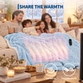 thumbnail image 2 of GARVEE Electric Heated Throw Blanket 50" x 60", Blue Jacquard Flannel Sherpa with 10 Heat Settings & Auto-Off Timer, 2 of 9