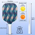 thumbnail image 4 of Pickleball Paddles Set Of 2, Fiberglass Surface, Elegant Geometric Print, 4 Balls & Bag, 4 of 5