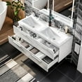 thumbnail image 5 of Eviva Surf 57" White Modern Bathroom Vanity Set with Integrated White Acrylic Double Sink, 5 of 8