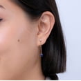 thumbnail image 3 of ANGARA Natural Yard Chain Diamond and Sapphire Drop Earrings in 14K White Gold for Women (Size-4mm) | September Birthstone, Anniversary, Jewelry Gift for Women | Natural Blue Sapphire Earrings, 3 of 8