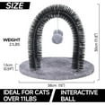 thumbnail image 4 of Cat Arch Self Groomer Cat Massager, Cat Grooming Brush with 2 Brushes and Heavy Plush Base, Cat Face and Back Scratchers, Cat Scratchers for Indoor Cats with 2 Toy Plush Balls, Cat Rubbing Post, 4 of 8