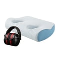 thumbnail image 2 of Flynix Coussin d'Oreille avec Trous pour Bouchons d'Oreilles et Écouteurs avec Réduction de Bruit Cache-Oreilles Bleu Foncé, 2 of 10