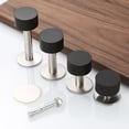thumbnail image 4 of Stainless Steel Punch-Free Door Stopper Silent Sticker Holders Self Adhesive Wall Protectors Floor Mounted Nail-Free Doorstop (40mm high), 4 of 9