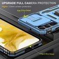 thumbnail image 3 of Case for Galaxy S22 Plus, Slide Lens Protective Case Shockproof Impact Resistant with Kickstand Cover Case for Samsung Galaxy S22 Plus 4G/5G 6.6 inch Blue, 3 of 12