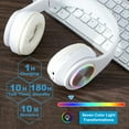 thumbnail image 5 of Bluetooth Over Ear Headphones, Wired & Wireless Yellow Gaming Headphone, Colorful LED Lights, Foldable Hi-Fi Stereo Headphones with Mic & 3.5mm Jack Suitable for Classroom/Home Office/PC/Mobile, 5 of 8