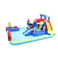 thumbnail image 5 of Inflatable Water Park with Splash Pool, Water Gun, Basketball Hoop, Climbing Wall, Dual Pools, and Soccer Game Inflatable Water Slide, Giant Waterslide Park Bounce House Dual Slides for Garden Use, 5 of 18