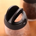 thumbnail image 4 of Juego de 4 botellas de vidrio con doble tapa para condimentos, salero, pimentero y vinagrera para barbacoa y cocina (negro)., 4 of 7