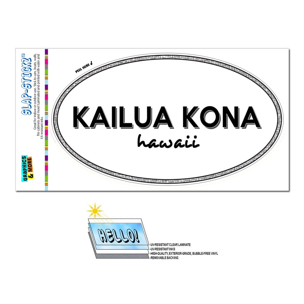 Kailua Kona, HI Hawaii Black and White City State Oval