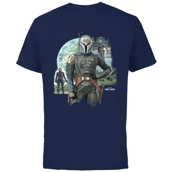 Star Wars The Mandalorian Season 3 Bo-Katan Kryze Plazir-15 - Short Sleeve Cotton T-Shirt for Adults - Customized-Navy
