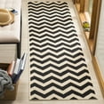 thumbnail image 4 of Safavieh Courtyard Bailey Chevron Indoor/Outdoor Runner Rug, 2'3" x 12', Black/Beige, 4 of 11