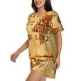 thumbnail image 2 of Bixox Women's Not All Those Who Wander Are Lost2 Printed Pajama Set 2 Piece Lounge Set Top and Shorts Soft Pajamas, Shorts with Pockets, 2 of 7