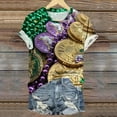 thumbnail image 5 of TrendVibe365 Mardi Gras Womens Short Sleeve Shirts Plus Size with Crew Neck Polyester Casual Mask Printed Mardi Gras Celebrations Blouse Tops for Mardi Gras Event Purple 5XL, 5 of 5
