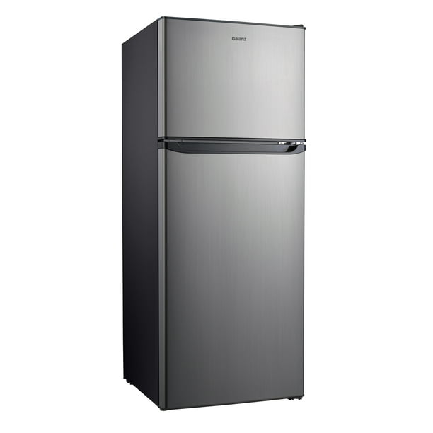 Galanz 10 Cu Ft Top Freezer Refrigerator Frost Free Stainless Look Walmart Com Walmart Com