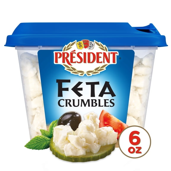 President Crumbled Feta Cheese, 6 oz (Refrigerated)