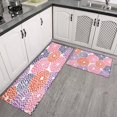 thumbnail image 3 of 2 Piece Purple Pink Dalia Rug Kitchen Rug Set, Decor Kitchen Rugs, Absorbent Non-Slip Washable Floor Mats, Home Indoor Runner Rugs 17"x47"+17"x30", 3 of 7
