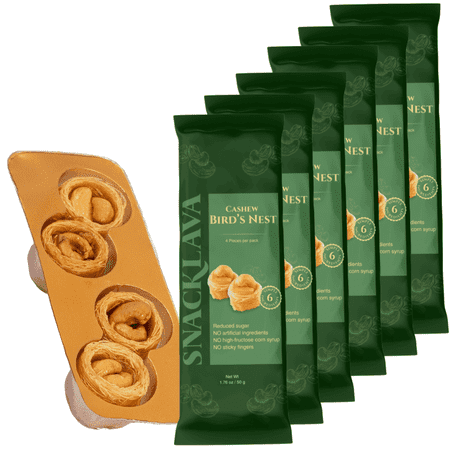 Snacklava Cashew Bird s Nest – 6 Pack (24 Pieces per Pack) – No Artificial Ingredients Colors or Preservatives – Premium Handmade Pastries Snacklava Cashew Bird s Nest – 6 Pack (24 Pieces per Pack) – No Artificial Ingredients Colors or Preservatives – Premium Handmade Pastries