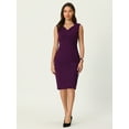 thumbnail image 2 of Unique Bargains Women's Work Sheath Sweetheart Neck Sleeveless Pencil Dress 2XL Purple, 2 of 6