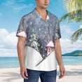 thumbnail image 5 of Bixox Men's Hawaiian Shirts Men's Watercolor Winter Landscape For Christmas Print Short-Sleeve Shirt-Large, 5 of 8