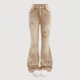 thumbnail image 2 of Zanarzt Baggy Jeans for Teens Girls Flare Jeans Denim Bell Bottom Pants Retro High Waisted Wide Leg Trousers Khaki,9-10 Years, 2 of 8