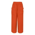 thumbnail image 5 of ManxiVoo Breathable High Stretch Waist Wide Leg Harem Pants for Women Casual Comfortable Baggy Style Lounge Wear Trousers M Size Orange, 5 of 9