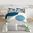 thumbnail image 2 of Homewish Mid Century Geometric 3 Pieces Queen Comforter Set for Teens Boys Girls,Minimalist Stripes Ultra Soft Bedding Sets,Vintage Aesthetic Bedding Comforter Set,Lightweight Room Decor,Reversible, 2 of 8