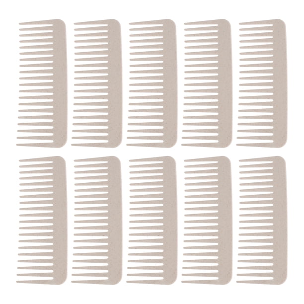 Peine De Dientes Anchos, Peine Desenredante De Dientes Anchos, Uso En Cabello Húmedo Y Seco, Paquete De 10, Reduce Los Enredos De Paja De Trigo Para Todo Tipo De Cabello