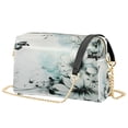 thumbnail image 2 of Women's Leather Shoulder Bag Crossbody Purse with Zipper Pockets Waterproof PU Handbag Cyan Flowers, 2 of 6