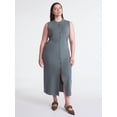thumbnail image 2 of Scoop Women's and Women’s Plus Button Front Midi Sweater Dress, Sizes XS-4X, 2 of 5