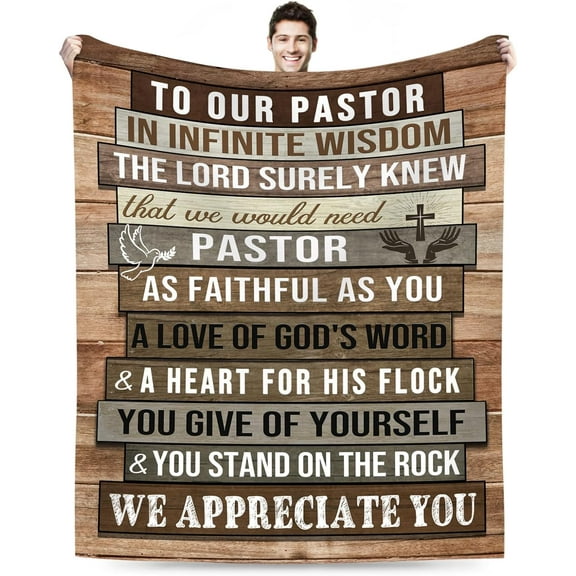 Pastor Appreciation Gifts, Pastor Gifts for Men, Pastor Blanket for Men Women, Christian Gifts for Men, Pastor for Religious Birthday 60"x80"