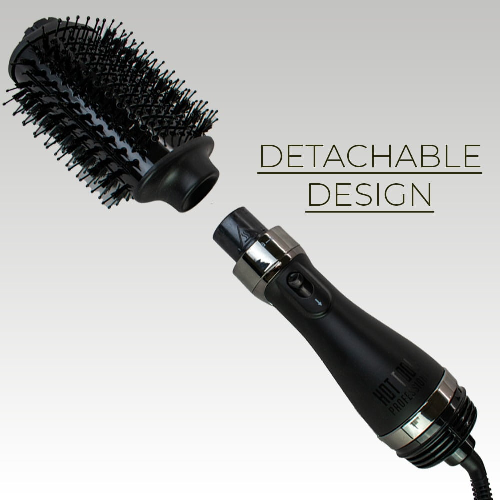 Hot Tools Pro Artist Black Gold Detachable One Step Volumizer and Hair Dryer | Pro Drying & Styling (Large) Bundled with HT1094 Paddle