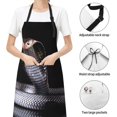 thumbnail image 6 of Pofeuu Black Cobra Snake Print Waterproof Apron with Pockets Adjustable Cooking Aprons Kitchen Bib for Baking Household Cleaning, 6 of 8